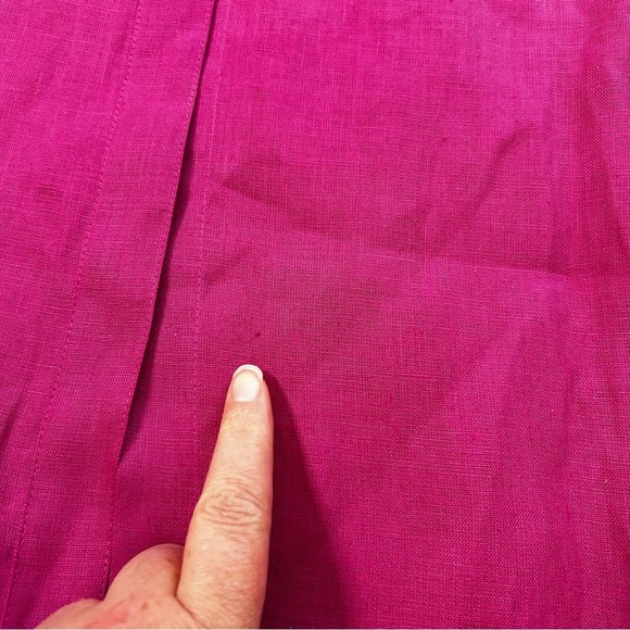 NWT Classiques Entier Fuchsia Long Line Shirt Tunic Size Medium 100% Linen - Picture 13 of 14